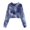 Sudadera Crop Top para Dama Tie Dye con Capucha