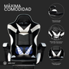 Silla Ergonómica Gamer con Asiento Ajustable, Descansa Pies y Masajeador