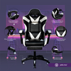 Silla Ergonómica Gamer con Asiento Ajustable, Descansa Pies y Masajeador